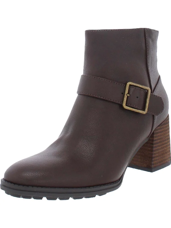 Flyer Womens Faux Leather Ankle Boot Booties