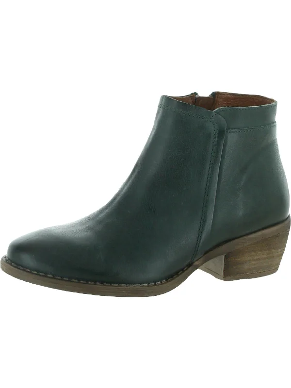 Hayley Womens Leather Almond Toe Ankle Boots