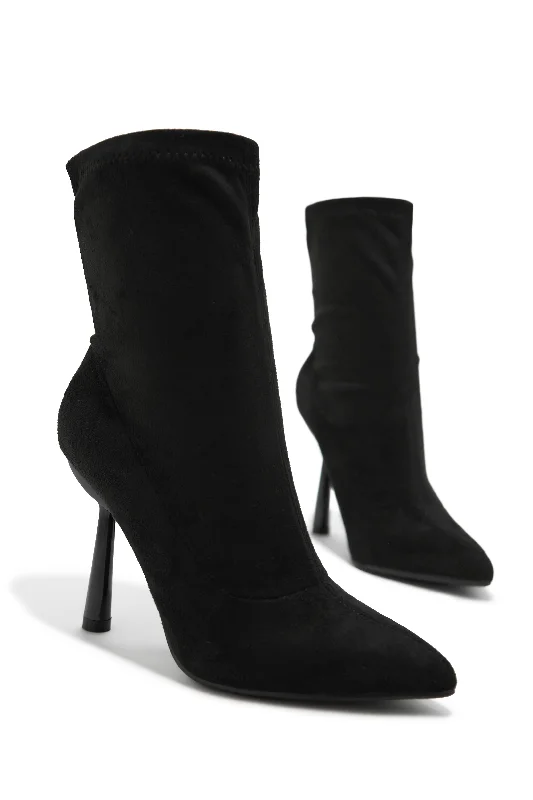 Trin Pointed Toe Ankle Boots - Black