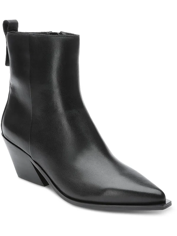 Yolo Womens Stacked Heel Zipper Ankle Boots