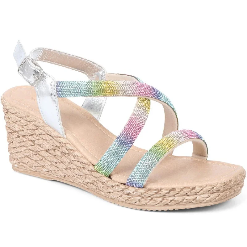 Embellished Wedge Sandals - CLUBS37007 / 323 802