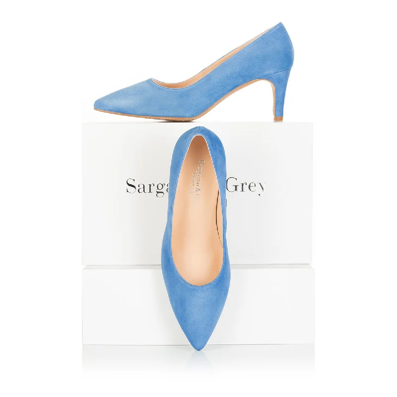 Eve Wide Fit Court Shoe – Blue Suede