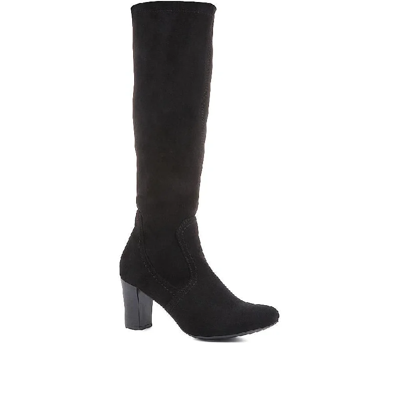 Knee High Heeled Sock Boots - WBINS36097 / 322 731