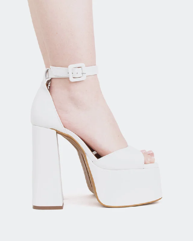 Walton White Leather/Cuir Blanc